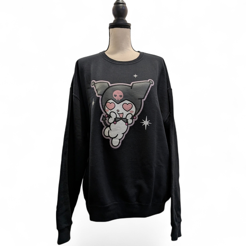 Sanrio Hello Kitty Kuromi Black Long Sleeve Crew Neck Pullover Sz XL